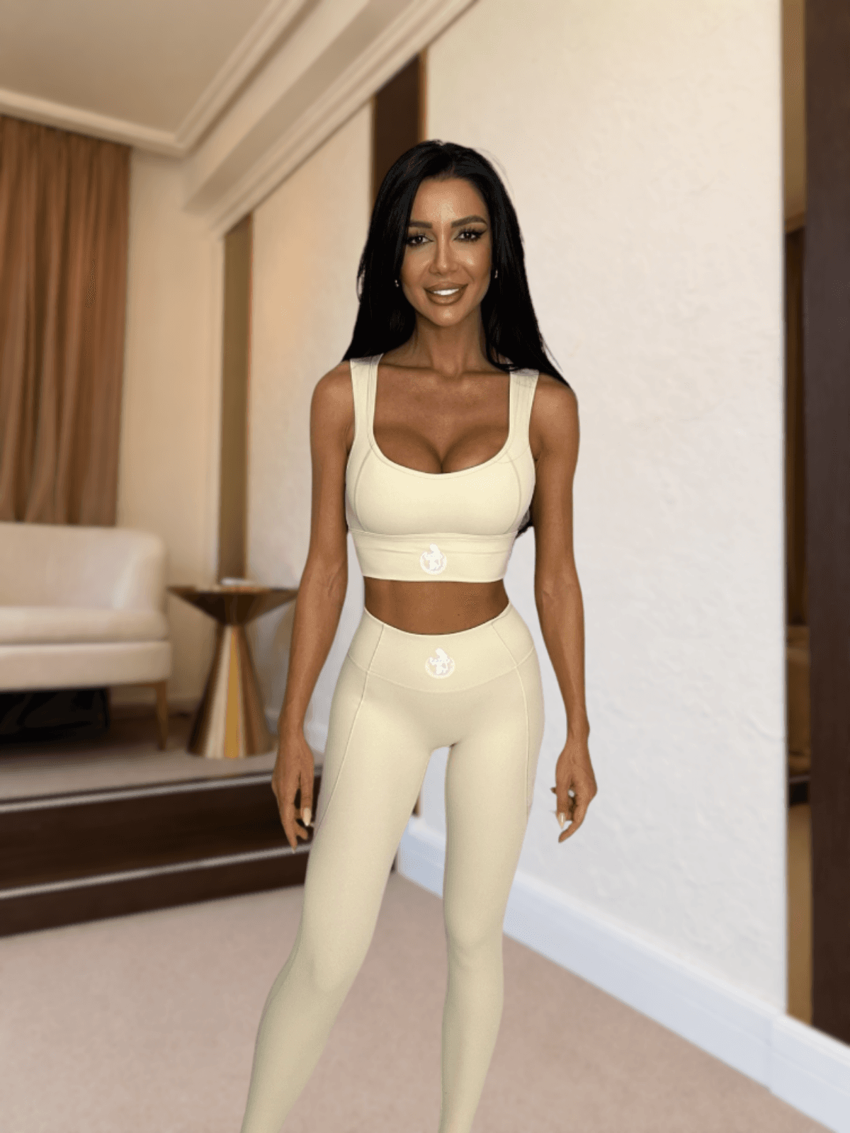 OSHO Cream Sports Bra